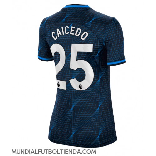 Camiseta Chelsea Moises Caicedo #25 Segunda Equipación Replica 2023-24 para mujer mangas cortas